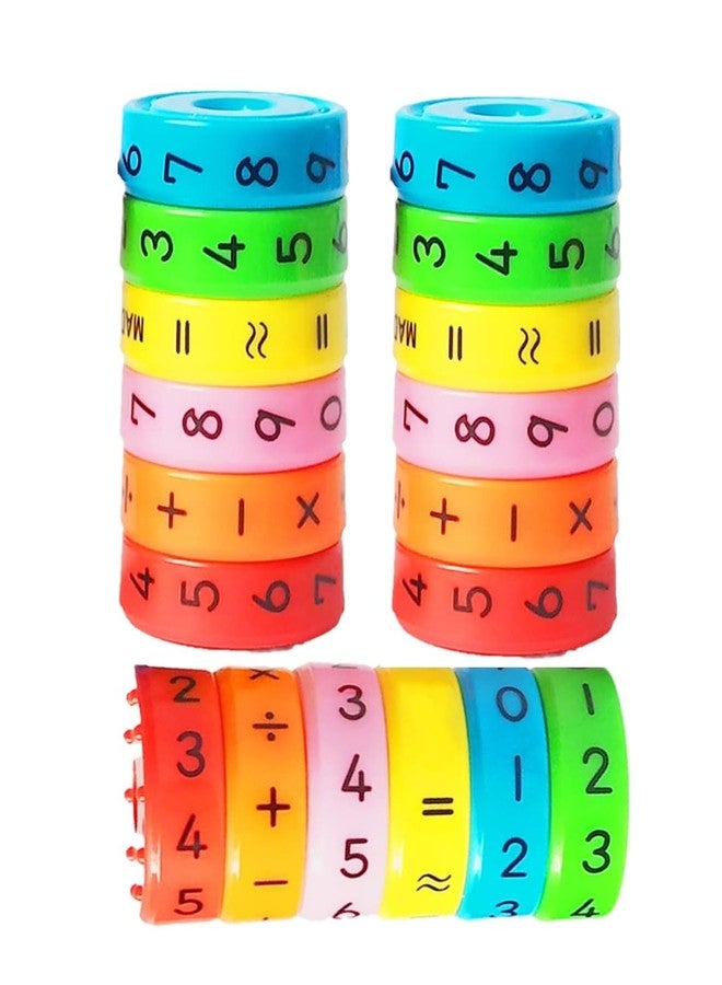 ADKD Magnetic Calculator,Magnetic Arithmetic Learning Toy,Cylinder Number and Symbol Toys Intelligence Brain Developing Toy for Kids-Multicolor (3 Math Roller) - Image 1